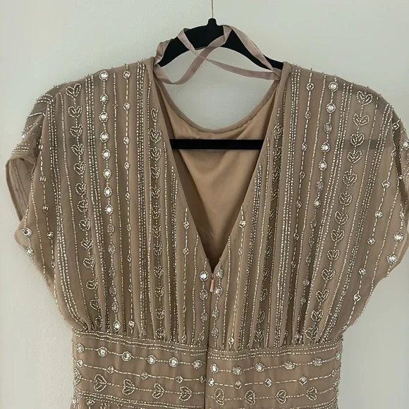 Mac Duggal Beaded Cap Sleeve Column Dress - Picture 6 of 10